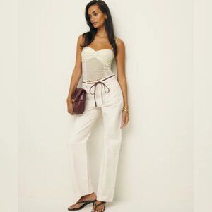 NWOT Reformation Milly Knit Top in Fior Di Latte White Sleeveless Tank Medium